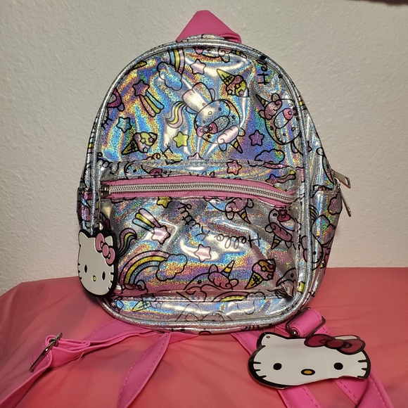 Hello Kitty Handbags - Hello Kitty Holographic Silver and Pink Mini Bag